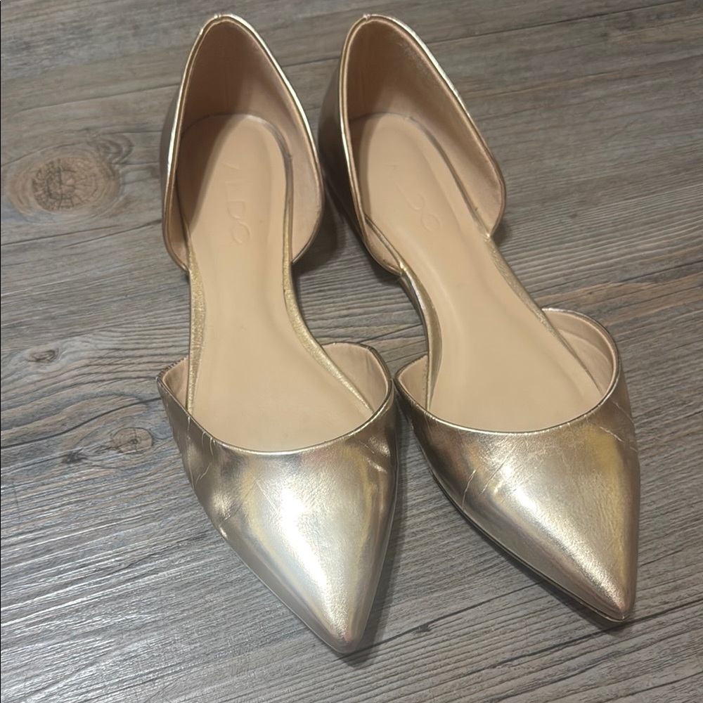 Aldo Gold D'Orsay Flats Elegant Design
